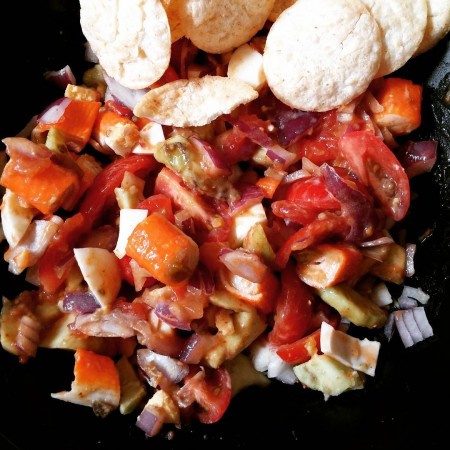 salade d'avocat surimi tomate oignon